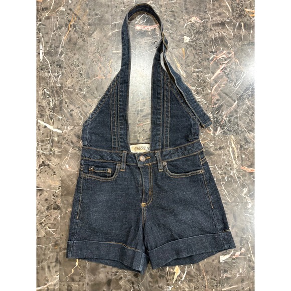 Encore Jeans Pants - Encore Jeans Dark Wash Denim Halter Romper Shorts Small Style 5011 Made in USA